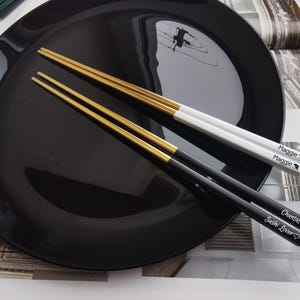 Personalized Colorful Chopsticks Set, Custom Engraved Gift for Sushi Lovers, Metal GIFT WRAPPED Cutlery Kit for Husband, Wife or Friends image 11