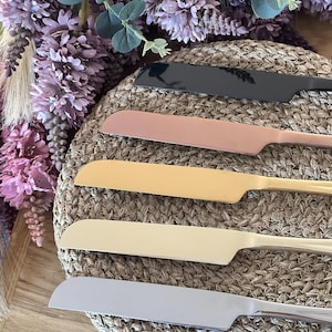 Personalized Wedding Cake Knife, Server & Forks Set: Custom Engraved Gold Cake Cutting Set, Engraved Wedding Gift for the Couple zdjęcie 12