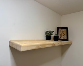 Rustic Reclaimed Wood Floating Shelf – Handmade in Yorkshire