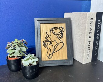 3D Line Drawing Wall Art – Handmade Framed Nature Decor