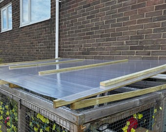 Twin Wall Polycarbonate Catio Roof: 2m x 1m with Support Risers