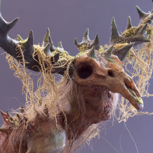 OOAK art doll, wendigo, horror sculpture, monstrous fantasy creature