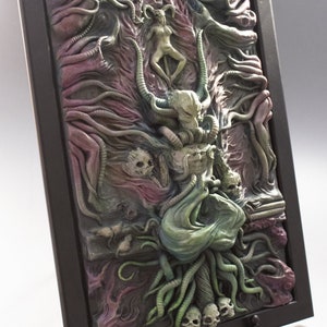 OOAK Art Doll Frame, NecroDeath, Monster Fantasy, Handmade