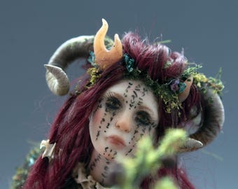 Unieke kunstpop, bos- en bergfee, fantasie