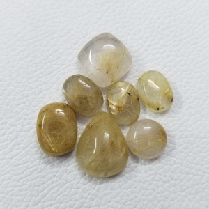 Natural Rutile Quartz Loose Gemstone Rutile Quartz Cabochon Golden Rutile Quartz Rutile Quartz Mini Lot