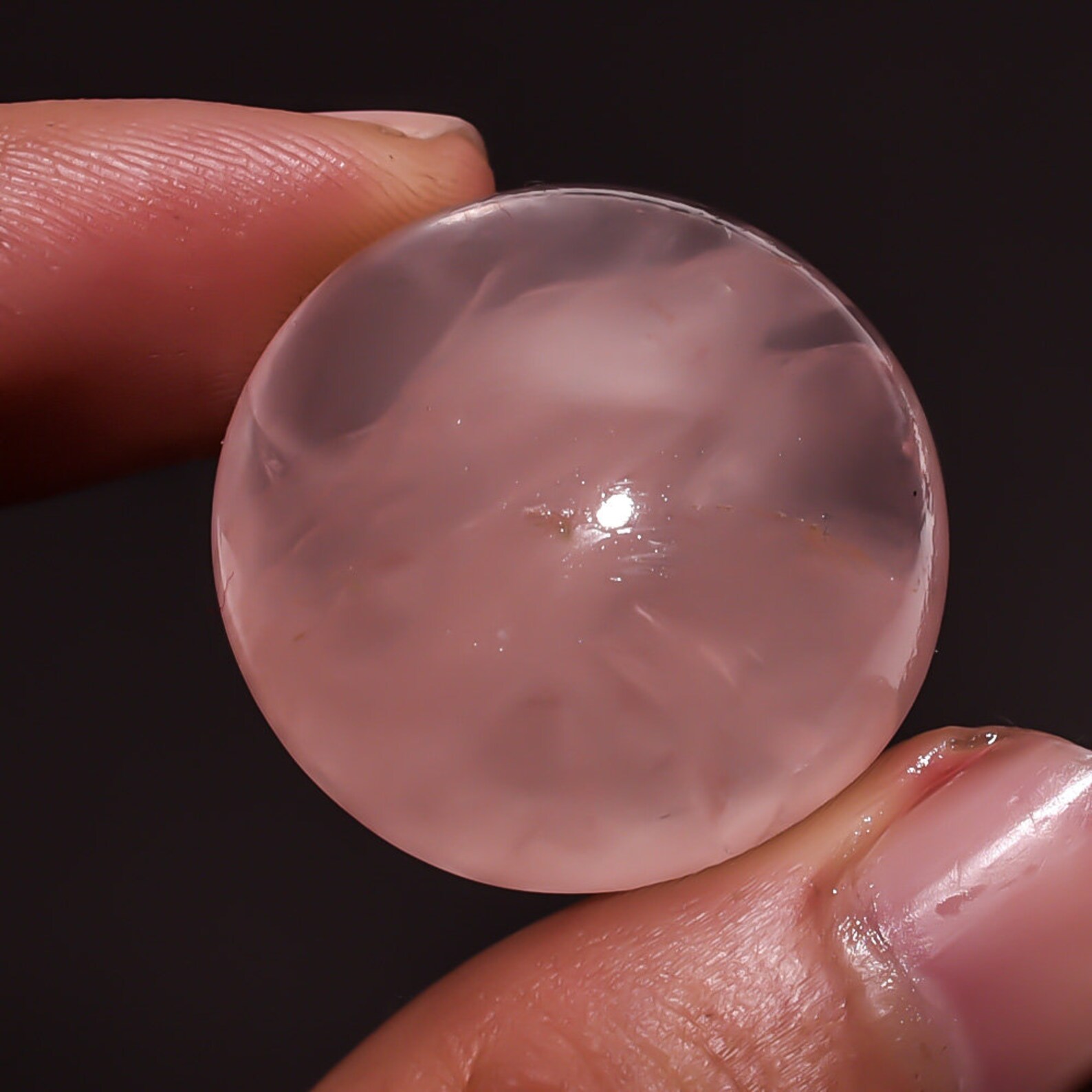 Rose Quartz Cabochon Round Gemstone For Jewelry Setting Loose Etsy