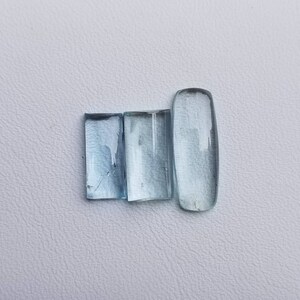 3 Stück natürliche Aquamarin Cabochon Kissenform loser Edelstein flatback Edelstein, Aquamarin Mix Lot