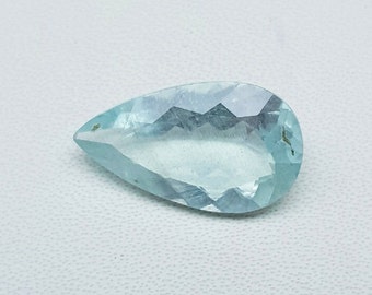 4.25 CTS Natural Aquamarine Pear Shape  Blue Aquamarine Faceted Loose Gemstone For Jewelry Setting