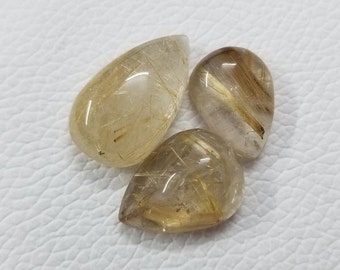 天然ルチルクォーツペアシェイプルースストーン、素晴らしいルチルペア