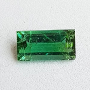 Top Quality Green Tourmaline Faceted Gemstone for Jewelry Setting, Natural Tourmaline Faceted Baguette Shape Semi Precious stone