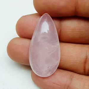 Rosenquarz Cabochon lose Edelstein für Schmuckfassung Top-Qualität Rosa Quarz Cabochon Tropfenform Größe 18x36x9 MM