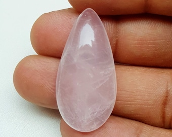 Rose Quartz Cabochon Loose Gemstone For Jewelry Setting  Top Quality Pink Quartz Cabochon Pear Shape Size 18x36x9 MM