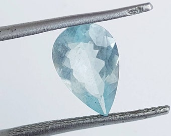 Natural Aquamarine Faceted Pear shape Semi Precious Gemstone For Jewelry Setting  Natural Aquamarine Faceted Loose Gemstone