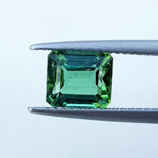 Green Tourmaline Faceted Octagon Shape, Natural Tourmaline Faceted Loose Gemstone, Bottle Green Tourmaline Octagon Shape semi-precious gems.