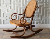 1970s Bentwood and Cane Child 39 s Rocking Chair