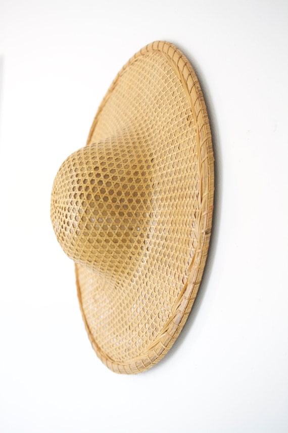 Vintage Asian Paddy Hat Woven Wall 