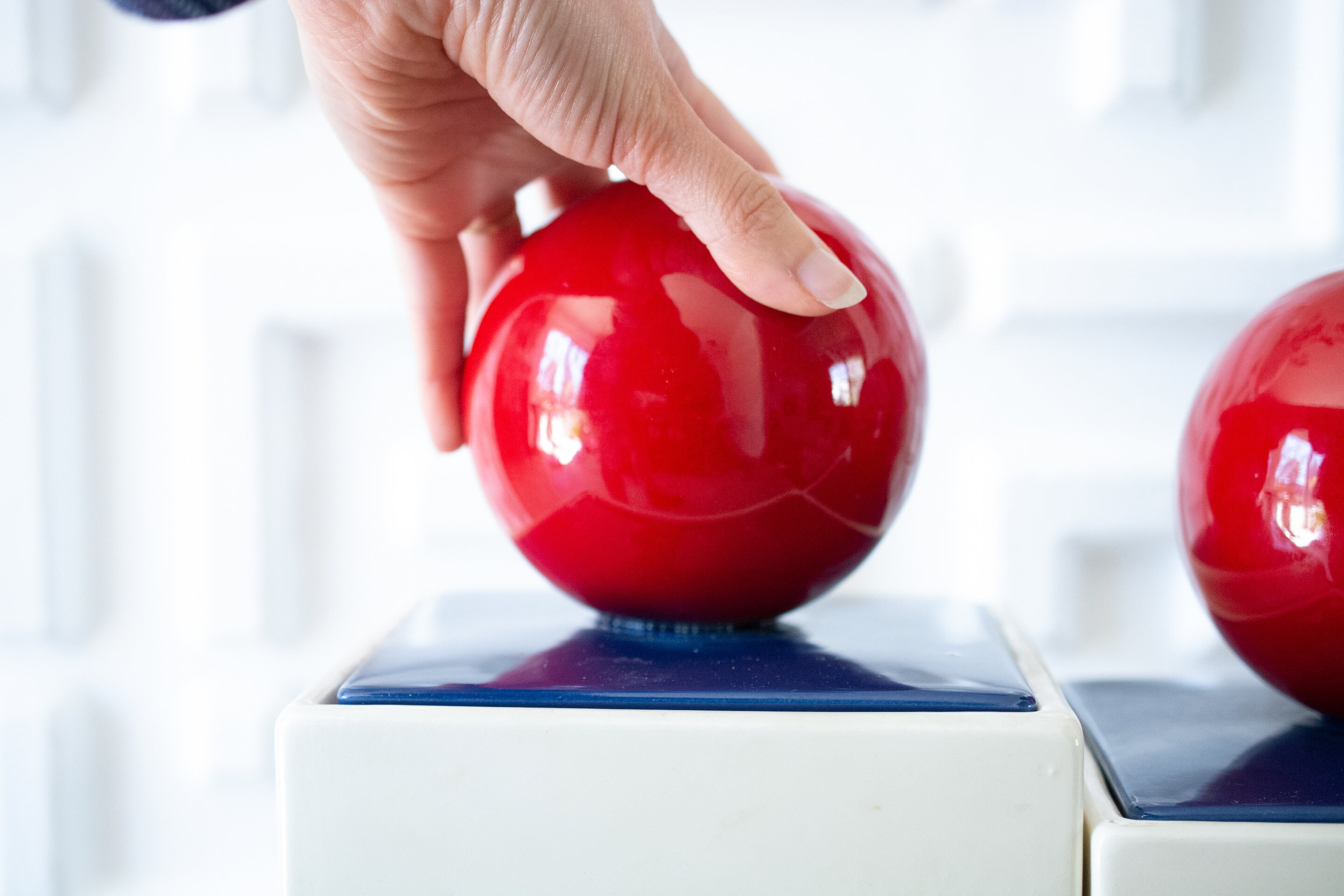 Vintage Küche Kanister Keramik blau rot Midcentury Set | Etsy