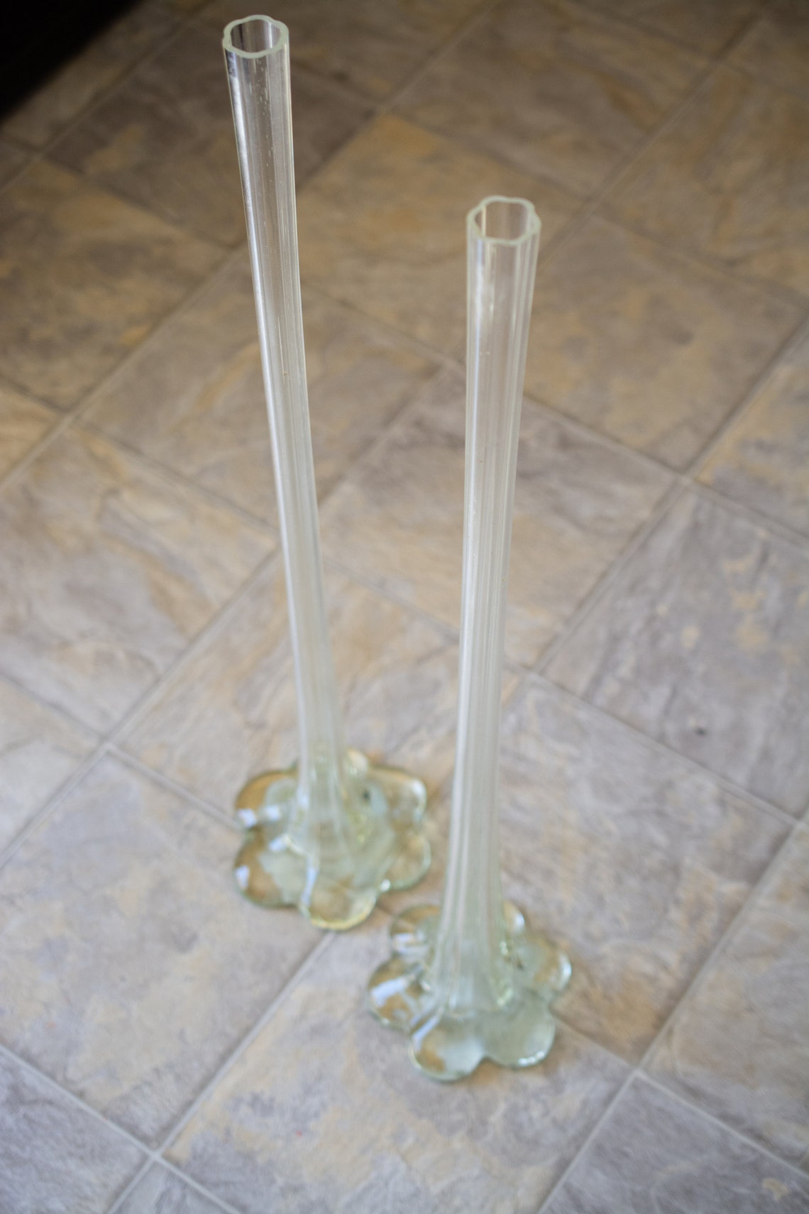 Pair of Vintage Eiffel Tower Glass Vases tall large Etsy