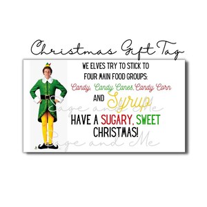 Sciroppo Etichetta regalo di Natale, Regalo del vicino, Regalo dell'amico, Regalo di zucchero, Regalo dell'elfo