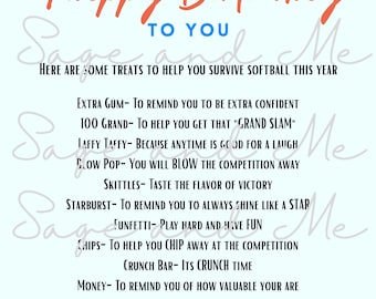 Softbal verjaardagscadeau idee, cadeaumand voor softbalspeler, softbalverjaardag
