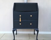 Elegant Vintage Mid Century Painted Ladies Bureau Writing Desk Secretaire Work Station on Cabriole Legs 100miles free delivery