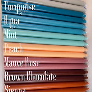 Wedding Colorful Bulk Taper Candles Tall dripless, self-trimming cotton wick, smokeless and unscented