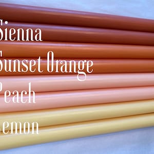 Orange, Sienna / Terra Cotta, Peach, Lemon Candles Taper Tall Candles 12&#39;&#39; Dripless, Unscented, self-trimming cotton wick, smokeless candles
