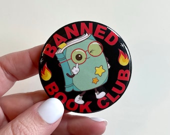 Banned Book Club Button (Black)