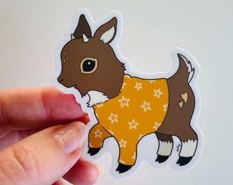 Sweater Goat Sticker (Mustard)