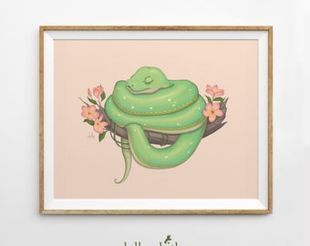 Green Tree Python Giclee Print