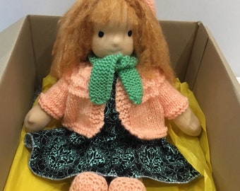 Handmade Waldorf Doll with Hand-Sewn Clothes: 13-inch Cotton Rag Doll