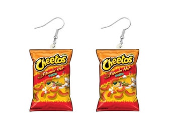 Walmart Redneck Junk Food Snack Cheetos Honey Boo Boo Chips Funny Jewellery Charm Novelty Gift Idea Cheese Ball Earrings