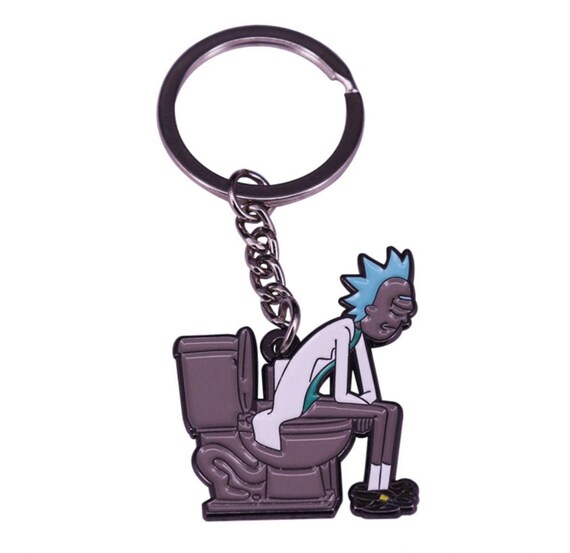 Rick And Morty Enamel Keychain Key Fob Cartoon TV Show Etsy