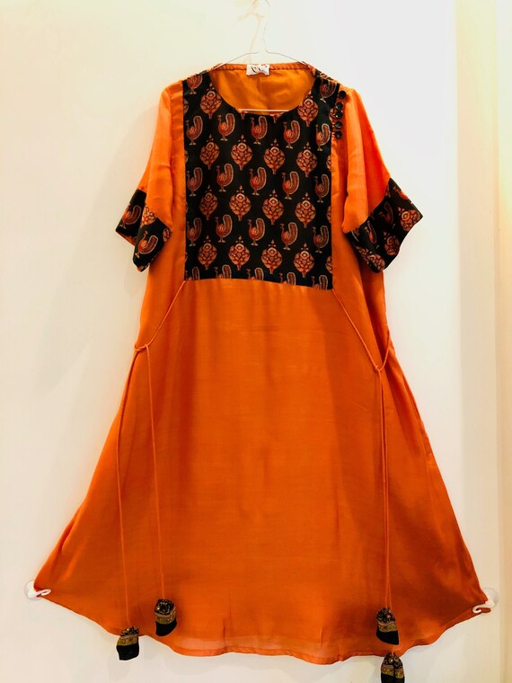 orange colour dress