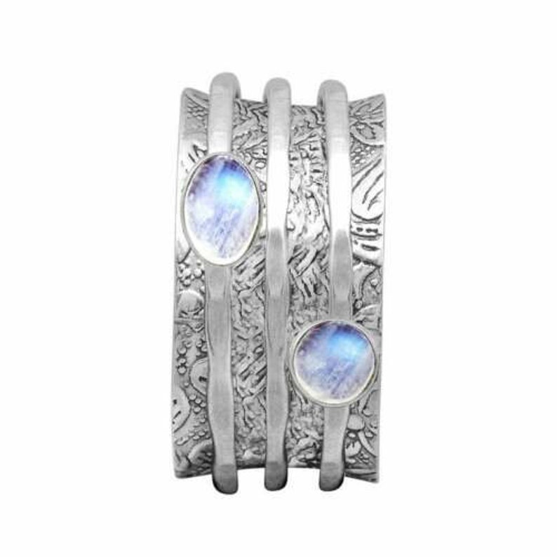 Simple Medieval Style ring Christmas Wedding simple rings Women rings Jewelry Gifts Silver Ring Round Cut Moonstone Ring
