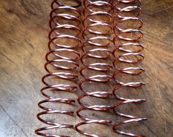3 Copper Electroculture Plant Stakes, Garden Antenna Coils