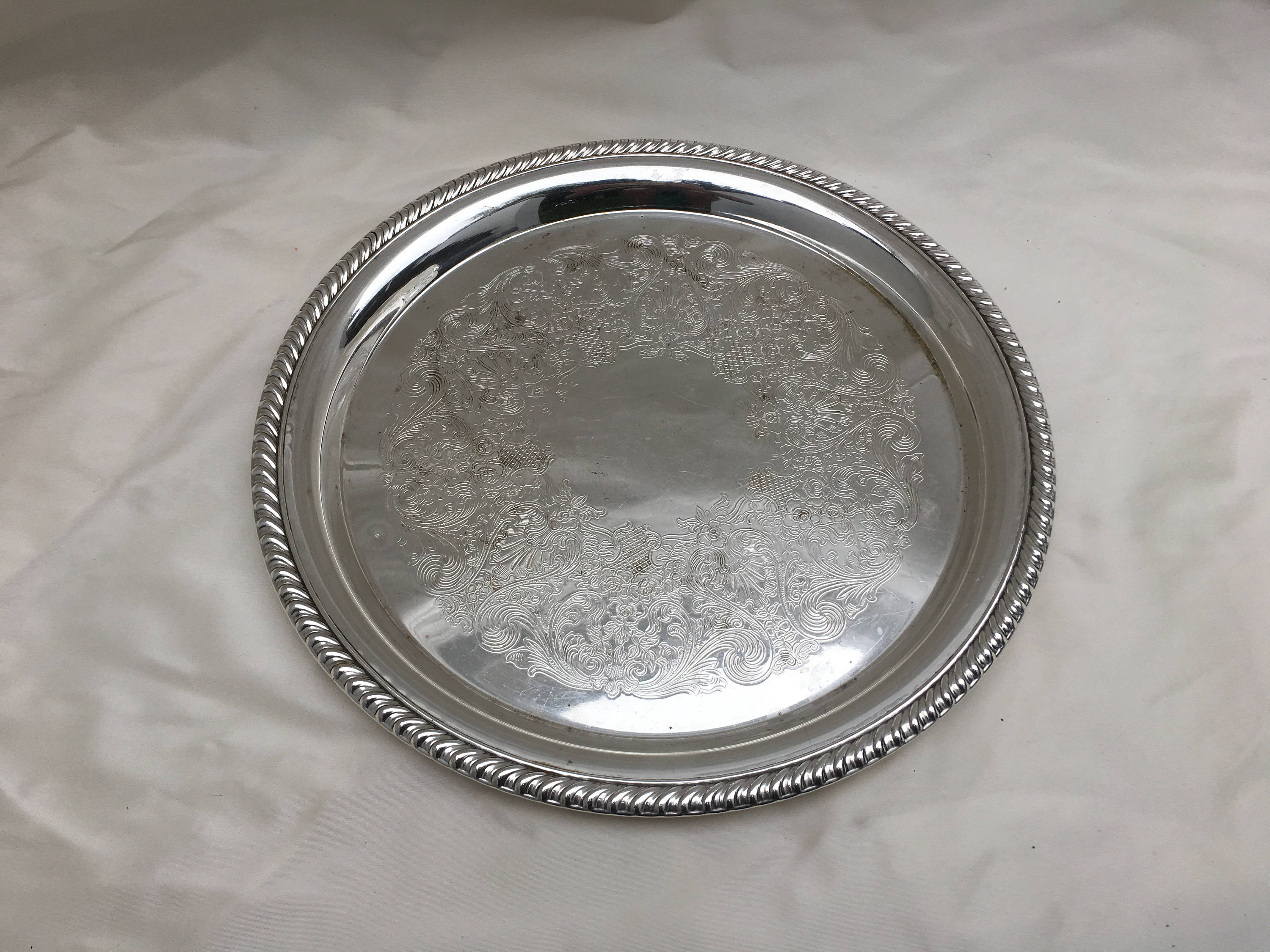 WM ROGERS Silver Plated Serving Tray Etsy