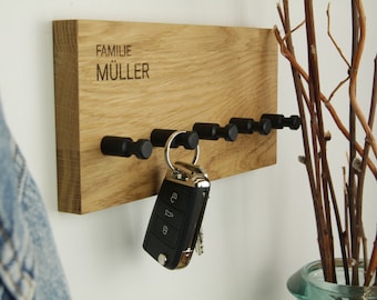 Bande porte-clés KasperoKeybar avec gravure en chêne [personnalisable]
