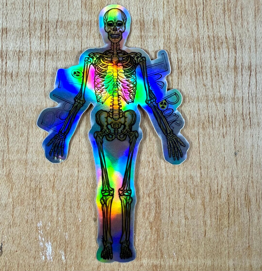 Skeleton Sticker Medical Lg. 4 in Anatomy Sticker, Holographic - Rad to the Bone, Skeletal ...