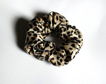 Leopard Silk Scrunchie Large Hair Scrunchie Woman Big - Etsy