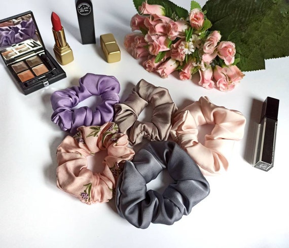Set of 5 Silk Hair Scrunchies Large Scrunchies for Bulk Hair - Etsy Set of 5 Silk Hair Scrunchies Large Scrunchies for Bulk Hair - Etsy