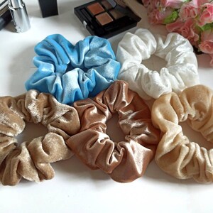 Lot De 100 Scrunchies Velvet Et Soie Satin - Fait Main - Taille Large