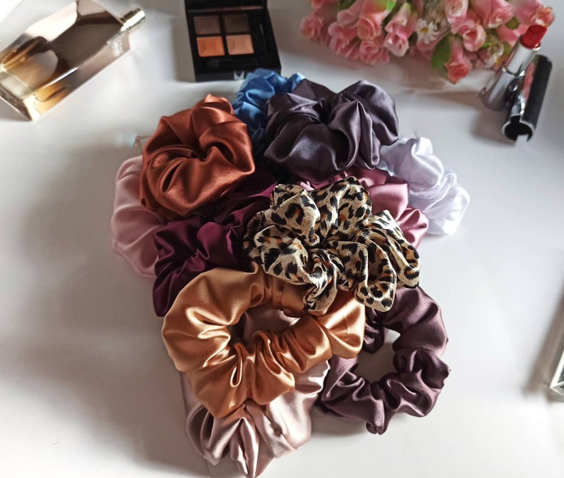 100 Pack Wholesale Velvet and Silk Satin Scrunchies Large Etsy