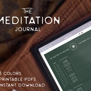 Meditation Journal Digital Spiritual Journal Meditation Gift For Yogi Spiritual Gift For Her Printable Journal Meditation Tracker Download
