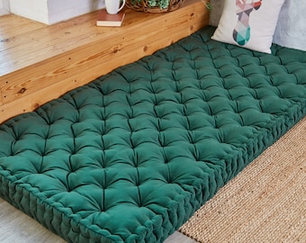 Tufted bench cushion, square floor cushion, custom pillow, floor couch, window seat cushion, floor seating, meditation cushion