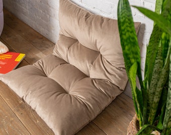 VERKAUF! Gemütliches Leseecke Bodenkissen, Bodenkissen für Kinderzimmer, Boden-Sitzkissen, wasserabweisende Bodenbestuhlung, Sitzkissen aus Samt