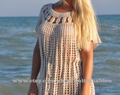 Crochet Beach Dress, Crochet Cover Up, Crochet dress, Sexy Dress, Crochet Girl Dress, Eyelet dress, Crochet Swim Cover Up, Boho, Tunic