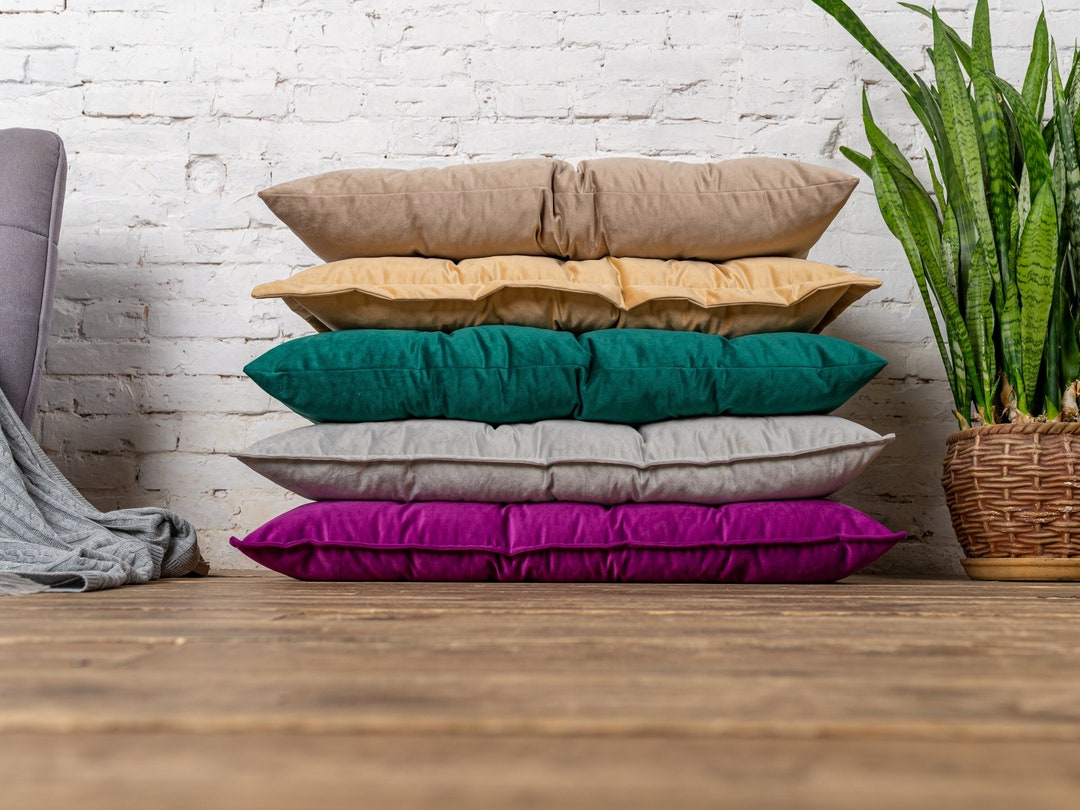 Large Velvet Floor Cushion, Floor Pillow, Custom Pillow, Elegant Floor