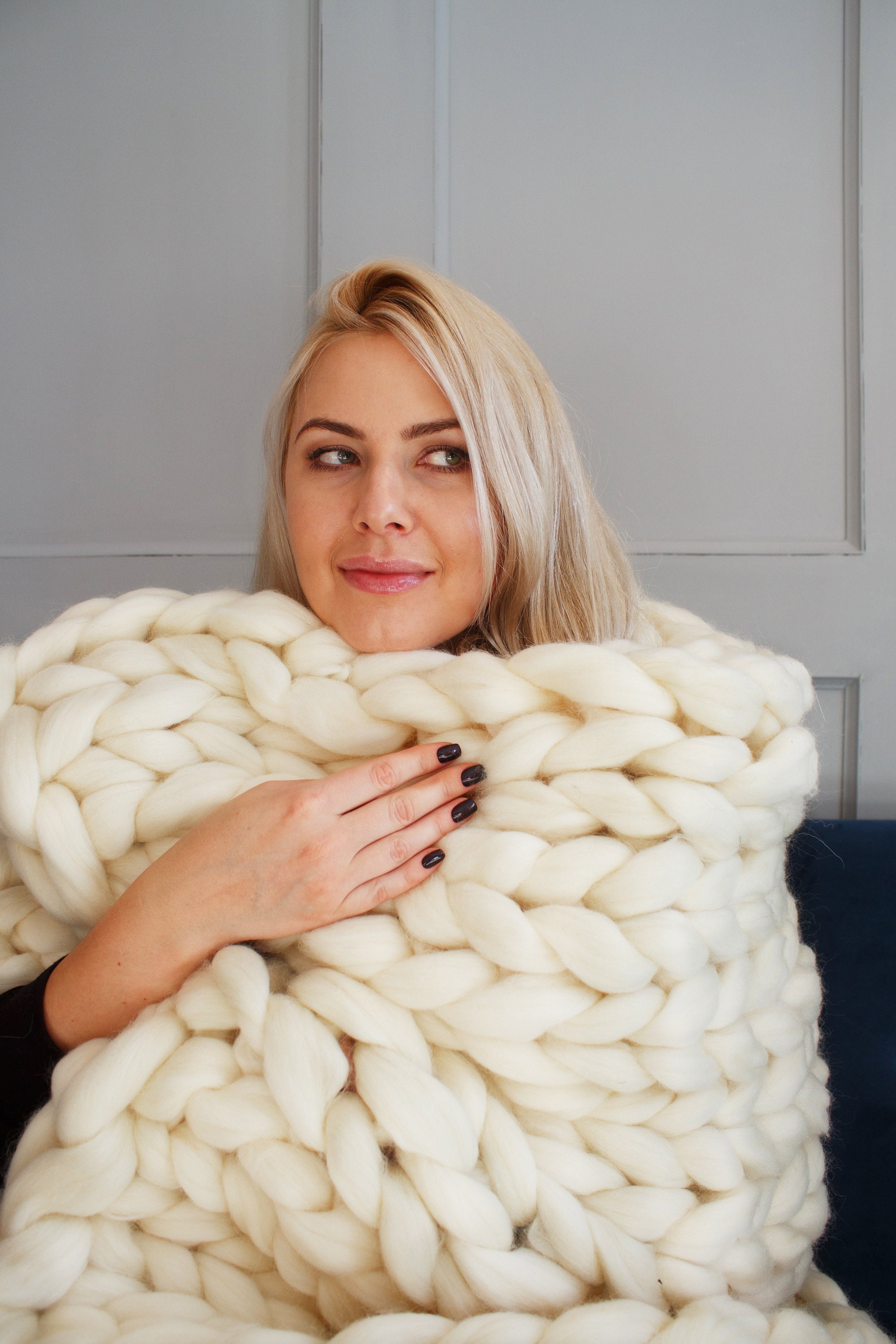 Chunky Knit Throw 1day 30 Sale UPS Delivery Chunky Knit Etsy