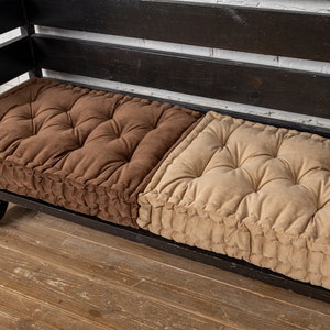 Soft floor cushion, floor pillow, bench cushion, custom pillow, floor sofa, window seat cushion, french cushion, tufted pillow image 1